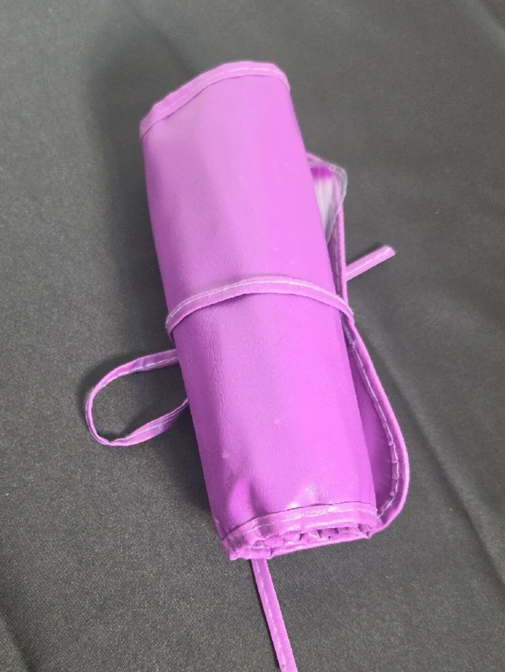 Purple 24-Piece Makeup Brush Set with Roll-Up Case - Unbranded